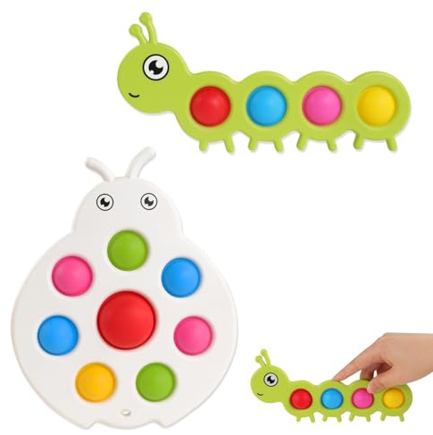2 förpackningar push och pop fidget-leksaker, silikon sensorisk ångestlindring fingerleksaker, anti-stress gåva för pojkar, flickor, tonåringar, brädspel leksaker