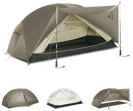 Naturehike Mongar Pro Tente de trekking ultra légère coupe-vent imperméable portable pour 1, 2 et 3 personnes 3-4 saisons pour le camping et la randonnée