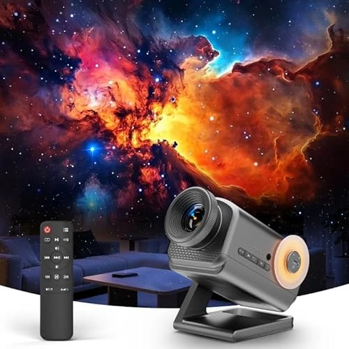 Dnenellr 3D Proyector Galaxy, Proyector de Estrellas HD con Altavoz Bluetooth, 60 Temas 3D, Enfoque y Brillo Ajustables, Luz Nocturna de Techo para Niños, Decoración para Habitaciones y Regalos Gris