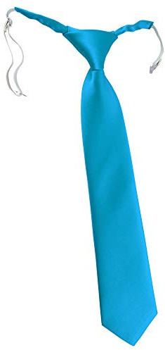 TigerTie barnslips i enfärgad – förbunden med elastiskt band, Turkosblå, ca. Länge 37 cm (incl. Knoten)