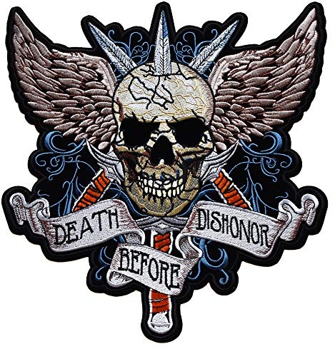 topt mili ecusson Route 66 Biker Motard Moto Tete de Mort Course Aile Ange thermocollant Grand Format 30x28cm patche Badge