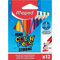 Maped 862812 - ergonomische Drei-Kant-Buntstifte, Farbstifte COLOR'PEPS STRONG MINI - besonders stabile Mine 3,2 mm - 12x Stifte