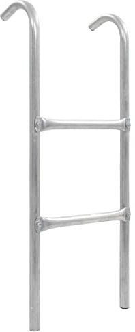 vidaXL Escalera de Cama Elástica de 2 Peldaños Subir Bajr de Trampolín Seguridad Recambio Repuesto Juego de Aire Libre Exterior Terraza Acero Plateado