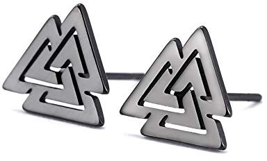 Dreamtimes Keltische Ohrringe Wikinger Ohrstecker für Männer Irischer Ohrstecker Schmuck Edelstahl Ohrringe Symbol des Vintage Amulett Ohrstecker Geschenke für Frauen Mädchen Teenager (Schwarz)