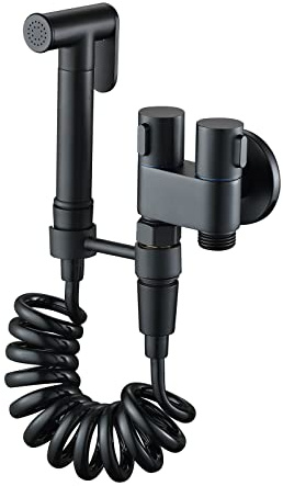 Boyuan Bidet Portatile Kit Doccetta Bidet Vaso sospeso in Ottone Kit Doccetta per WC, Spruzzatore per Bidet con con valvola a 3 Vie Tubo telescopico Flessibile e Supporto