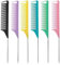 Lusofie 6 Pièces Peigne Queue de Rat à Dents Fines avec Peigne de Séparation de Queue d'Aiguille en Acier Inoxydable pour Peignage Segmenté de Cheveux Tressés (22cm)