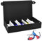 LANSKYLAN Brillenbox für Mehrere Brillen Brillenbox mit 5 Fächern Brillen Aufbewahrungsbox Schwarz 30 x 17,5 x 6 cm Brillenkoffer Brillenetui Hardcase für 5 Brillen Aufbewahrungsbox für Sonnenbrillen