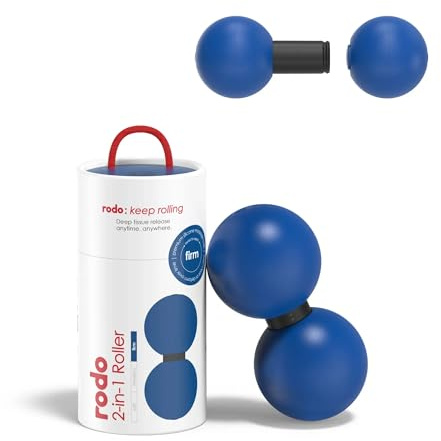 Rodo 2-in-1 Firm Peanut & Lacrosse Ball Roller | Deep Tissue Massage Tool for Fascia, Plantar Fasciitis, Hips & Back | Mobility & Recovery Roller | Compact, Travel-Friendly, Pilates, Therapy Ready