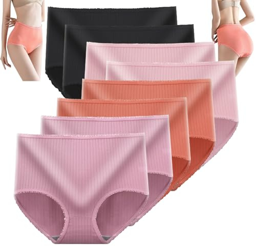 ALACEG Lot de 8 Culottes Anti-Fuite Taille Haute améliorées, Culottes Vicsecrets Absorbant l'humidité, Slips Grande Taille (8 PCS-G,L)