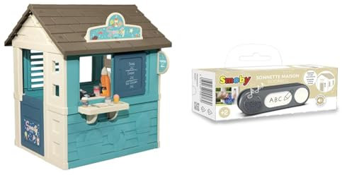 Smoby - Sweet Corner Playhouse. Inspired takeaway treat shop, customisable menu board and sweety & Playhouse Doorbell with action sounds, randomly sounds Ding Dong, Dog Bark and Cat Meow