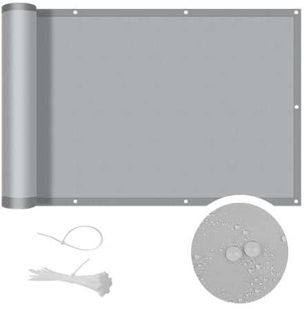 Coolt område balkong insynsskydd, PES balkongskydd anti-kikande, anti-regn, anti-ultraviolett, 80 x 800 cm, grå