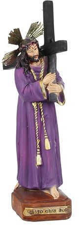 TWO TIGERS Cristo del Gran Poder y Medinaceli. Estatua de Jesús Hecha con Resina, Figura Jesús con la Cruz. Figura Religiosa Decorativa, Hogar, Capillas, Iglesia (Cristo Gran Poder 19 cm)