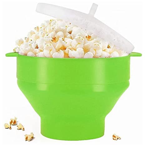 Silicone Ondes Popcorn Popper Bol Pliable ÉCOLOGIQUE Portable Vert