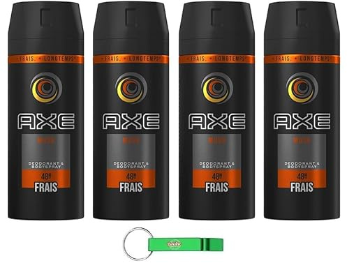 4x Axe Musk Deodorant und Körperspray - Body Spray für Männer Deo Spray 150ml + Beni Culinari Kostenloser Schlüsselanhänger