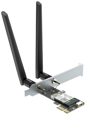 WiFi 6E AX210 PCIe WiFi Network Card BT5.3 for Desktop PC, Tri-Band 6Ghz/5GHz/2.4GHz Wireless Adapter with AX210ngw chip, MU-MIMO, WPA3, OFDMA, Low-Profile Bracket, Support Windows 11/10(64Bit)