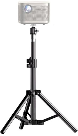 Proyector de trípode - Puerto de proyector trípode para computadora portátil, soporte para proyector portátil de altura ajustable - Soporte de equipo de cama estable para exteriores, hogar, escenarios