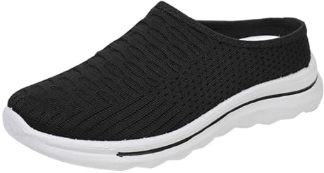 Zapatillas de estar por casa para mujer, ortopédicas, ergonómicas, ligeras, transpirables, cómodas, deslizantes en la parte delantera, cerradas, parte inferior gruesa, al aire libre, pantuflas anchas
