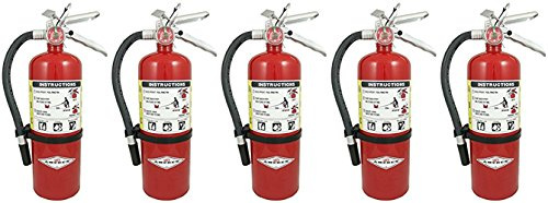 Amerex B500 ABC Dry Chemical 5 lb. Fire Extinguisher 2A-10 BC Rated - Set of 5
