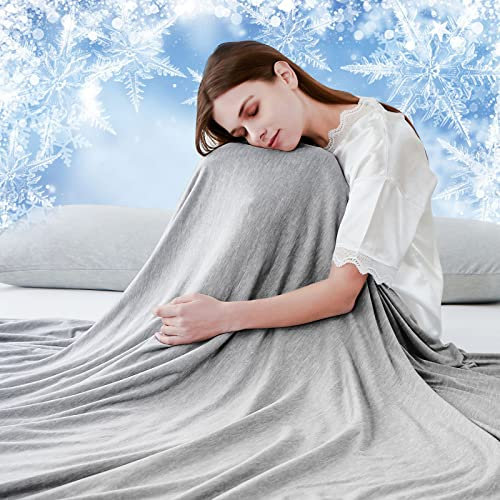 Luxear Cooling Blanket for Summer, Throw Blanket With Arc-Chill 3.0 Technology Keep Cool For Sofa Bed, Comfort Soft Nap Blanket Fabric Breathable Adult Baby Children, Queen Size 150 x 200 Cm, Grey