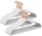 SONGMICS Kleiderbügel Samt, 30er Set, Bügel, rutschfest, kleine Stange für Krawatten, 360° drehbarer Haken, 0,6 cm dick, platzsparend, 43,5 cm lang, für Mäntel, Hosen, Roségold-Weiß CRF021W01