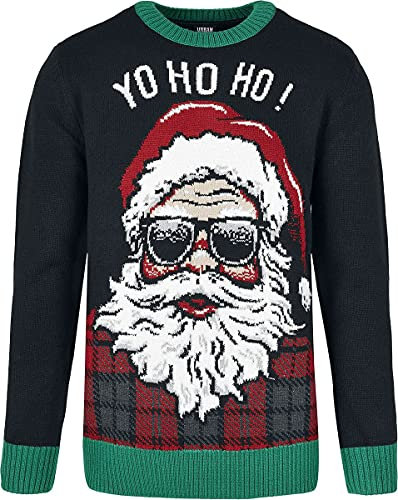 Urban Classics Unisex Ho Ho Ho Sweater Sweatshirts, Schwarz, 3XL Große Größen EU