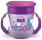 NUK Mini Magic Cup Trinklernbecher mit Leuchteffekt | 6+ Monate | 160 ml | auslaufsicherer 360°-Trinkrand | ergonomische Griffe | BPA-frei | Lila