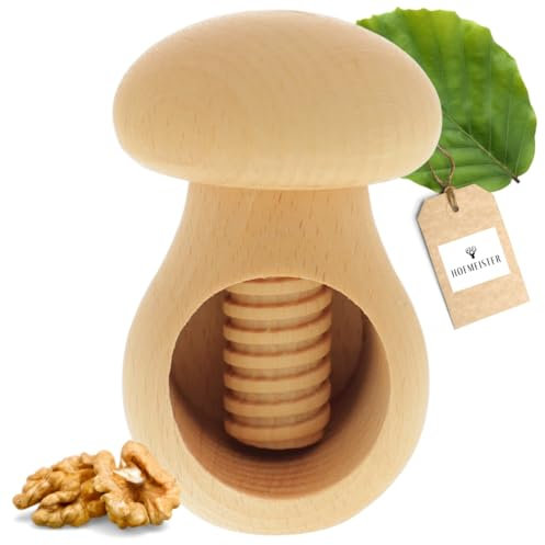 Hofmeister Holzwaren® Cascanueces de Madera de Haya sin Tratar, Producto Natural de la UE, rompe Cualquier Nuez sin Tratar 10 centímetros