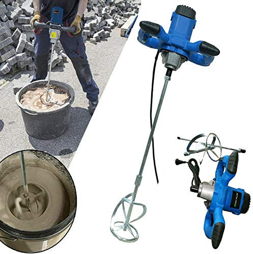 Agitatore, 2600 W, miscelatore per malta a colori, (velocità di rotazione 1500 giri/min, agitatore M14, regolatore di velocità a 6 livelli, con agitatore), agitatore a mano, agitatore per malta
