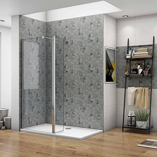 OCEAN ITALY 160x200 cm Doccia Walk In 120 cm + Paretina Mobile 40 cm in Vetro Temperato Anticalcare 8 mm Barra Stabilizzatrice da 90 cm Telaio Cromato Lucido