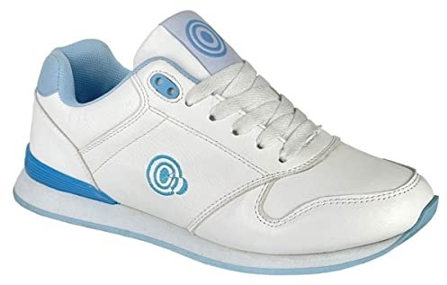 Dek Womens Approach Trainer Style Lace Up Lawn Bowling Shoes White/Blue 5 UK