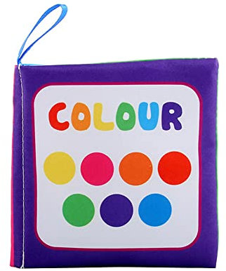 Stoffbuch Baby Spielzeug Baby Cloth Book Toy Baby Sensory Toys Babybuch Fühlbuch Knisterbuch Stoffbuch für Babys 0-2 Years Old Early Education Animal Tails Cloth Book Geschenk for Babies Farben