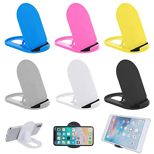 TIESOME Supporto pieghevole per telefono cellulare, 6Pcs universale a forma ovale, portatile, regolabile, compatibile con tablet, smartphone, Kindle