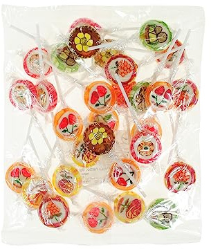 Sucettes aux fruits 8 grammes 30 pièces, fabriquées à la main en plusieurs motifs, lot de sucettes à motifs pour enfants