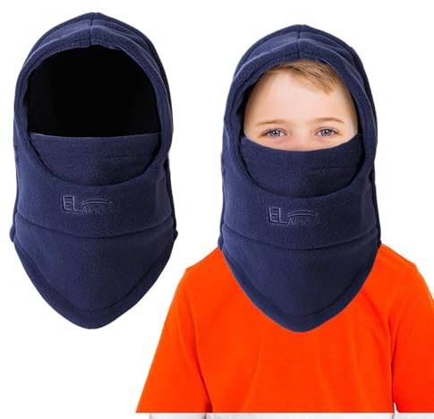 AYPOW Passamontagna Invernale in Pile Termico Bambini 4-9Anni, Maschera da Sci Multifunzionale Antivento Regolabile, Berretti Cappello in Pile Caldo Cappuccio Scaldacollo Sciarpa per Ragazzi Ragazze
