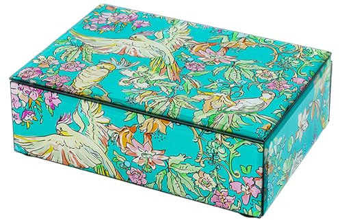 Gissroys Versatile Jewelry Storage Box Stylish Glass Jewelry Container Strorage Box for Rings and Necklaces Collection