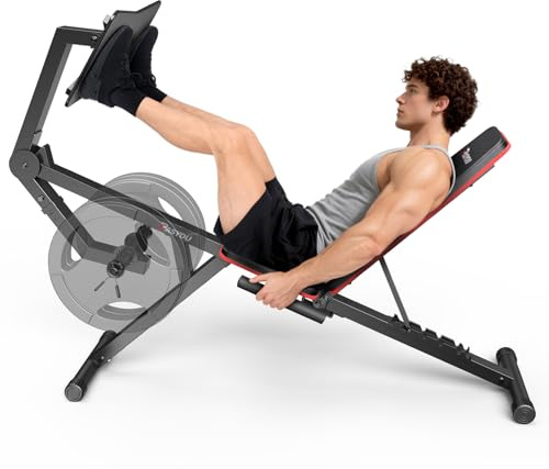 PASYOU Beinstreckermaschine mit 6 verstellbaren Rückenlehnen, Beinpresse für das Fitnessstudio zu Hause, maximale Kapazität und Hantelgewicht 100KG, Hantelbank mit Beinbeugermaschine