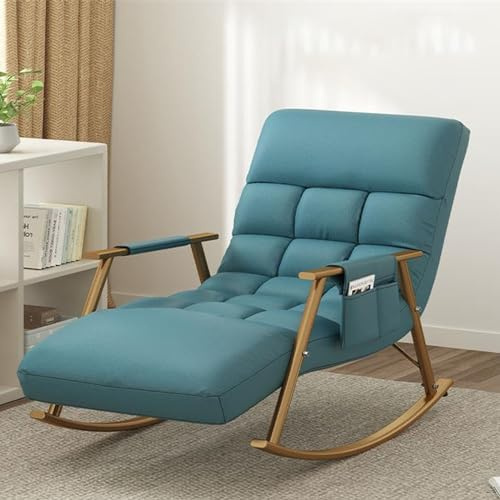 Chaise Longue ergonómico para interiores y exteriores, silla de relajación ajustable con soporte de cojín, capacidad de 200 kg, perfecta para patio, jardín, playa, piscina, color azul