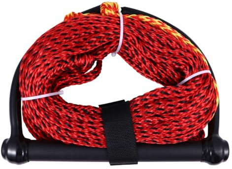 CALLARON Cuerda para Esquí Acuático Mango Negro de Nailon Trenzado, Resistente a Rayos UV y Abrasión, 1 Sección para Wakeboard, Kneeboard y Deportes Acuáticos, Accesorio Color Aleatorio