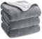 Bedsure Sherpa Fleece Throw Blanket King Size - Thick and Warm, Fluffy Microfiber Solid & Soft Blankets for Bed and Couch, Silver Grey, 230x270cm