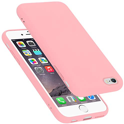 cadorabo Coque Compatible avec Apple iPhone 6 / 6S, Étui Housse en Silicone- Coque pour iPhone 6 / 6S- Protection Antichoc, Anti-Empreintes- TPU Housse de Protection - Mat Liquid Pink