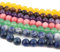 TOAOB 100 Stück Natürliche Edelstein Perlen 8mm 7 Farben Mix Kristall Steinperlen Halbedelsteine Perlen mit loch Runde Lose Edelstein Perlen für Armband Halskette Schmuckherstellung DIY Basteln