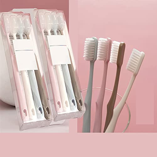 Zahnbürste Set - 8er-Pack Ultra Soft Handzahnbürste für Erwachsene mit super weichen CUREN Borsten, für empfindliche Zähne Schwangere Frauen Senioren Kinder (A)