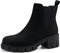 JABASIC Chelsea Boots für Damen Elastische Plateau-Stiefel zum Hineinschlüpfen (39,Wildleder-Schwarz)