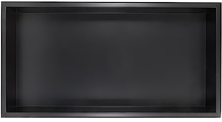Thermopanel 304 Stainless Steel Recess Shower Niche - Matte Black (610 x 305 x 103mm) - Waterproof Modern Space Saving Shower Storage