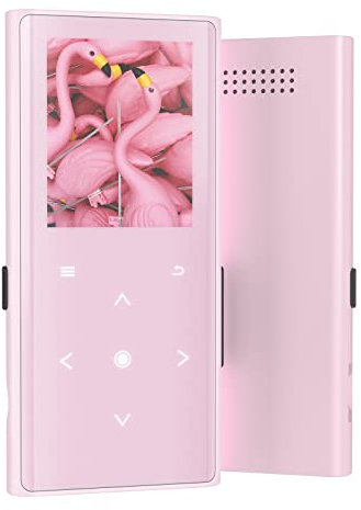 128GB Lettore MP3 COCONISE Bluetooth 5.2, con Altoparlante, Musicale lettore audio Hi-Fi con Registrazione Vocale, Portatile Rosa