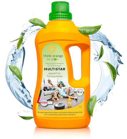 TOBG® Multistar Pet Konzentrat 1L | Für Wischroboter, Saugroboter & Nasssauger | Schaumarm & Streifenfrei für alle Oberflächen | [Effektiv gegen Haustierschmutz] | natürlich auf Bio-Basis
