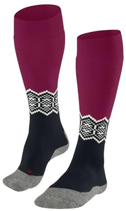 FALKE Damen Skisocken SK2 Intermediate W Kh Wolle Funktionsmaterial warm dick 1 Paar, Blau Space Blue 6116, 37-38