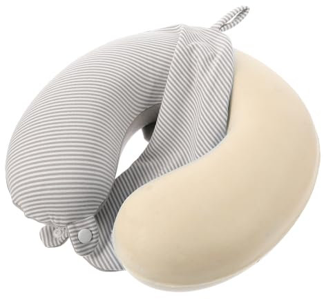 Gjinxi Almohada de Viaje para el Cuello Almohada de Viaje para avión Almohada para el Cuello Funda de Almohada Lavable Funda de Repuesto Funda de Almohada(Solo Fundas de Almohada sin Relleno, Gris)