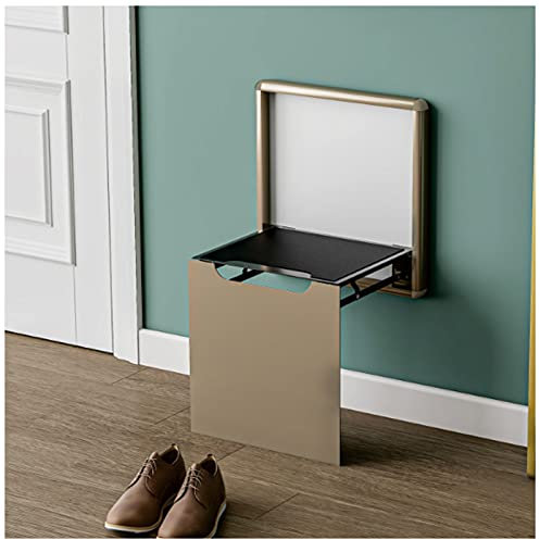 Asiento de ducha plegable montado en la pared para baño, plegable e invisible, taburete para puerta de entrada del hogar