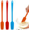 APOMOONS 3 Piezas Espátula Silicona Mango Largo Rasqueta para Masa Espátula Silicona Espátulasilicona Cocina Masa Pequeña para Cocinar Hornear Remover (Rojo Naranja Azul)